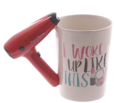 Ceramic Hair Dryer Mug Ladies Tool Hair Dryer C Hair Salon Bathroom Decor Vanity Decor Coffee Cup Hairdresser: GD-0180B