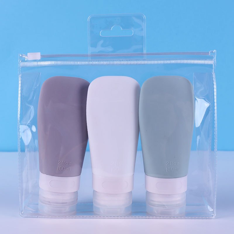 Juego de botellas de embalaje de Gel de sílice en forma de abanico, conjunto de Sub-embotellado de viaje, botella de silicona para cosméticos, 1 ud.