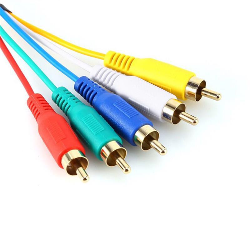 Larryjoe 1080P HDMI Male Naar 5 RCA Kabel van 5FT/1.5 M HDMI-Naar-ypbpr Converter RGB Audio video AV Adapter met R/L Audio-uitgang