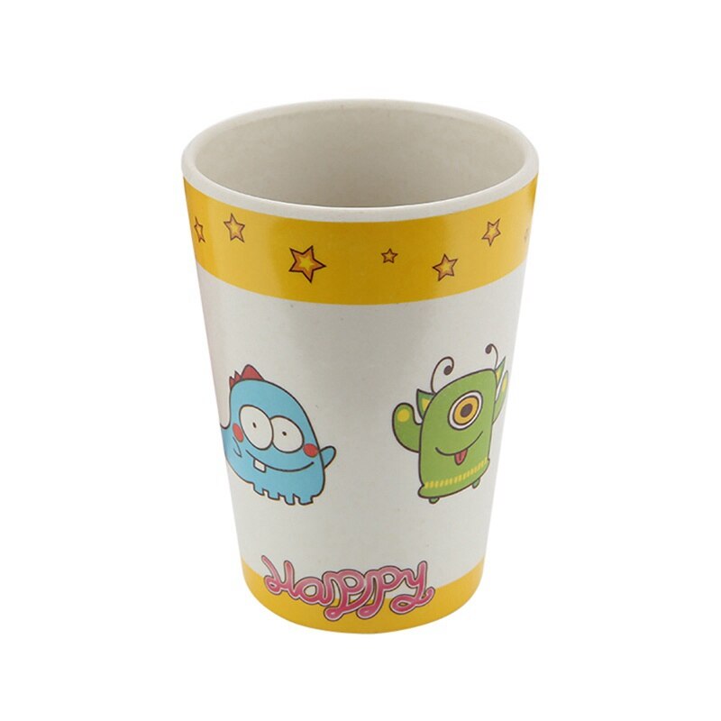 Taza de agua para niños, tazas de fibra de bambú para protección del medio ambiente para bebés, taza antideslizante con estampado de dibujos animados: 5