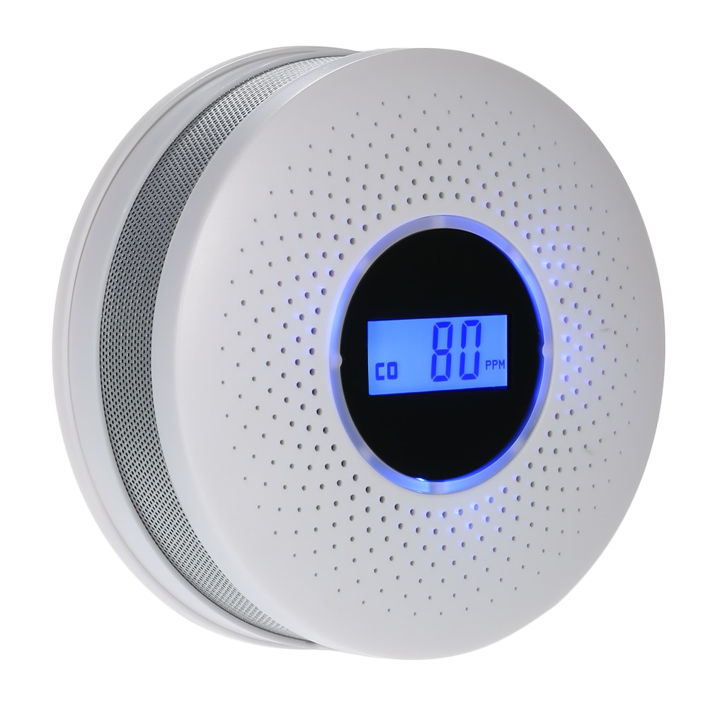 Big CO & Smoke Combo Detector 2 in 1 LCD CO Sensor with LED Light Flashing sound Warning Alarm Detector