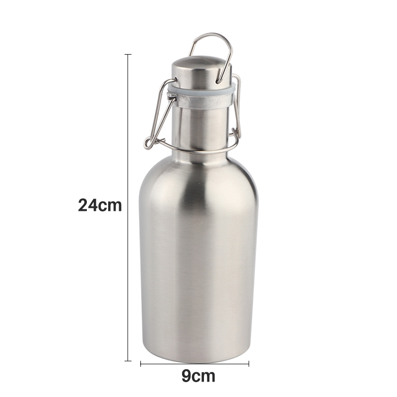 32Ounce Homebrew Beer Growler 304 Stainless Steel Home Brew Beer Flip Top Beer Growler Bottle