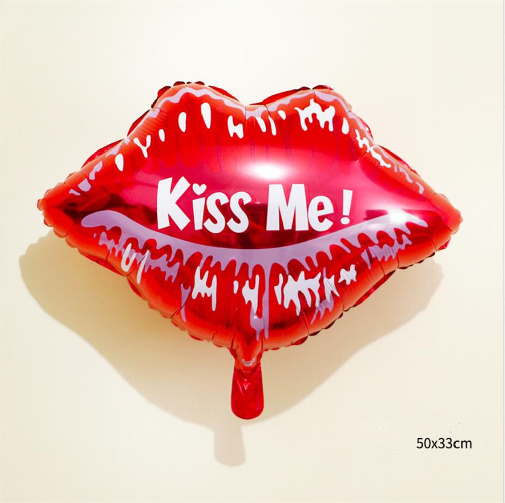 Sexy Rode lippen vorm ballonnen Kus Me Rode lippen folie ballonnen valentijnsdag bruiloft decoratie opblaasbare ballonnen cartoon hoed