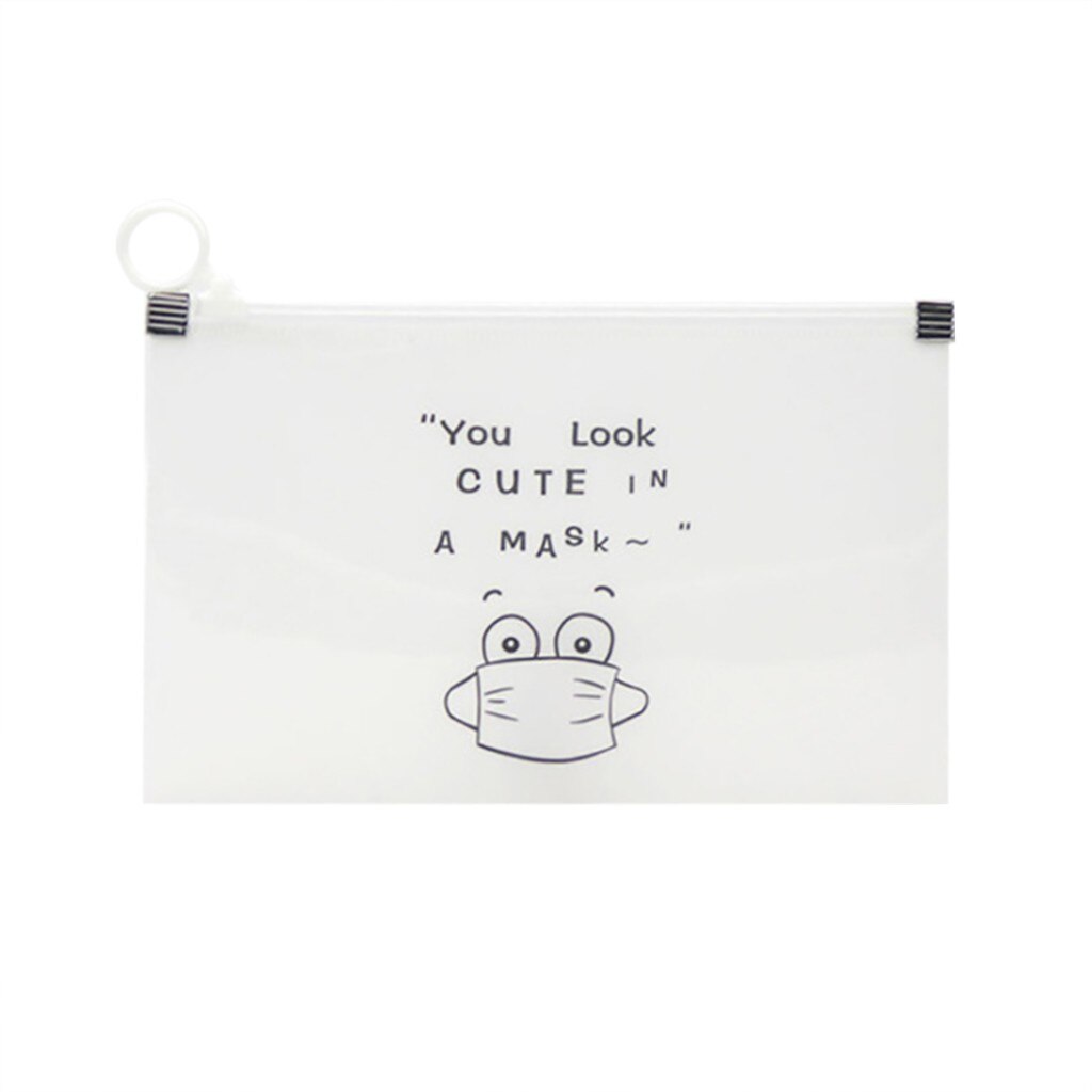 funda mascarilla bolso Caja para guardar mascarillas, a prueba de agua, portátil, organizador de máscaras, cobertura con de polvo transparente, bolsas para limpieza, 1 unidad: Blanco