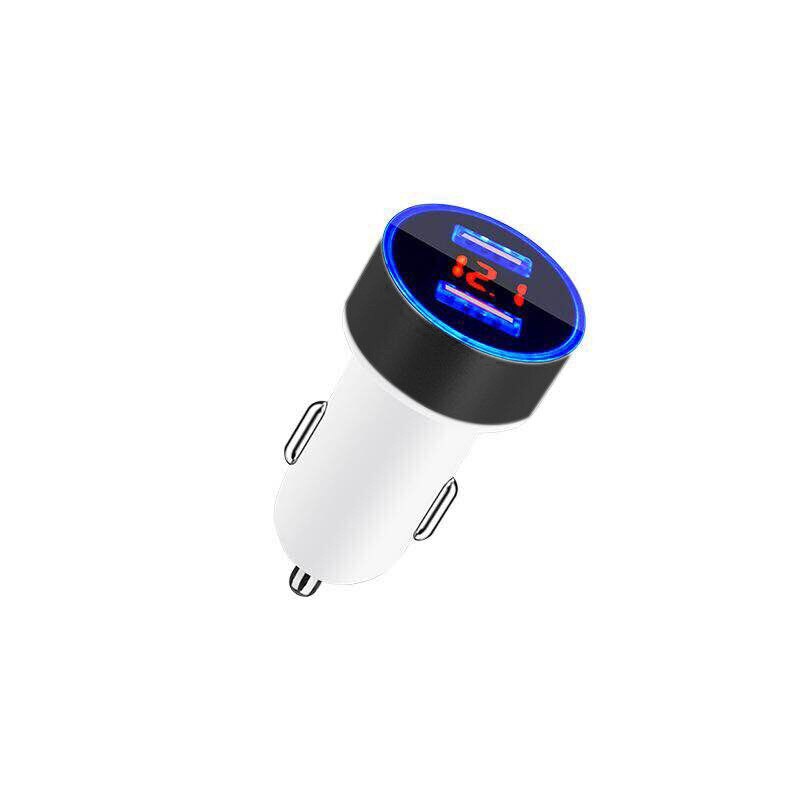 VIKEFON 3.1A Mini USB Auto Ladegerät Für Handy Tablet GPS Schnelle Ladegerät Auto-Ladegerät Dual USB Auto Telefon ladegerät Adapter in Auto: White with Black