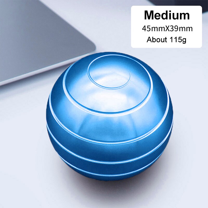 38/45/54mm Mini Desktop Stress Relief Toy Revolving Decompression Ball Desk Office Decor Art Toy Rotary Tabletop Ball for Kids: M Blue