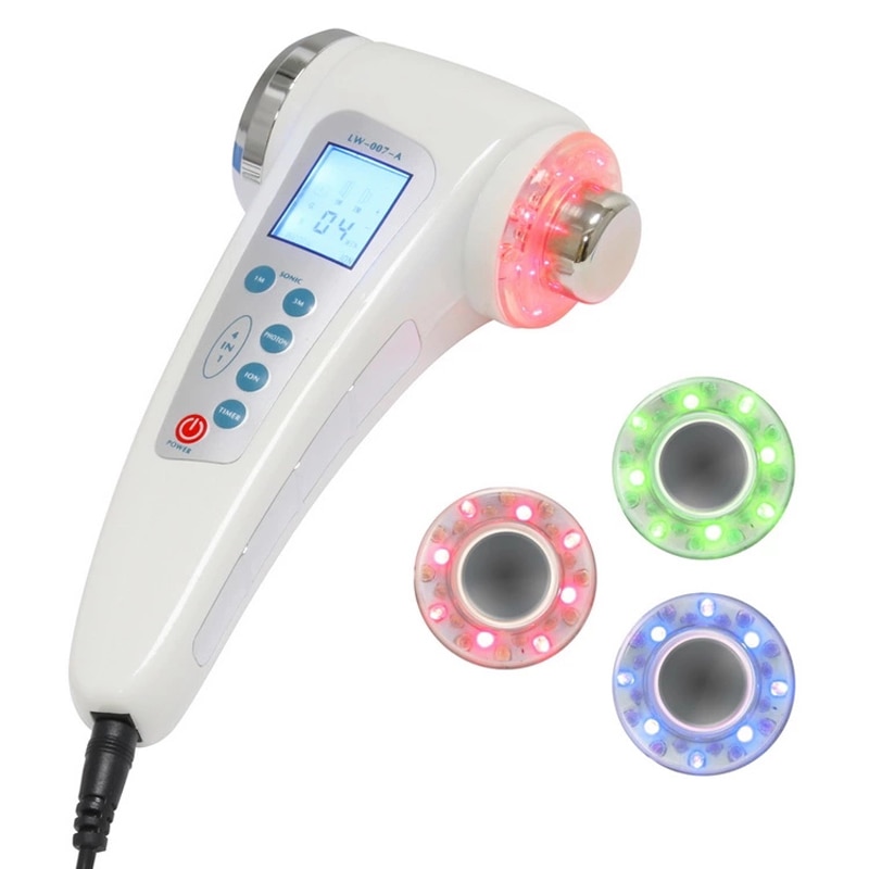 Ultraschall Gesicht Massager reiniger LED Licht Gesichts Photon Ultraschall Therapie Hautpflege Körper Schlank doppel-kopf IPL Ionen 1 mhz & 3Mhz