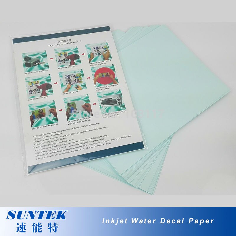 (20pcs/lot) Blue Based Water Transfer Paper by White Ink Inkjet Printer
