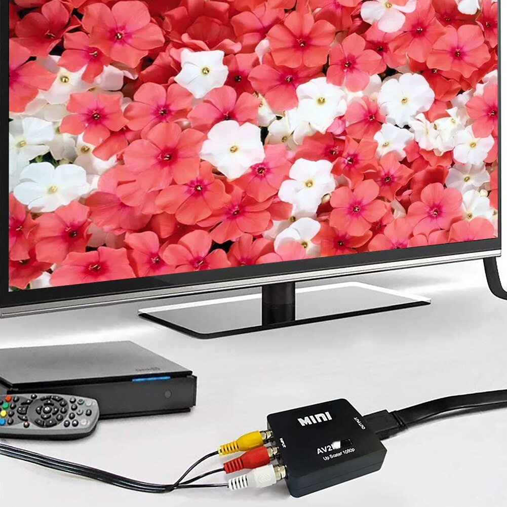 HD 1080P AV to HDMI-compatible Converter Television Playing AV2 HDMI-compatible Adapter for PS3 PS4 DVD Xbox Projector