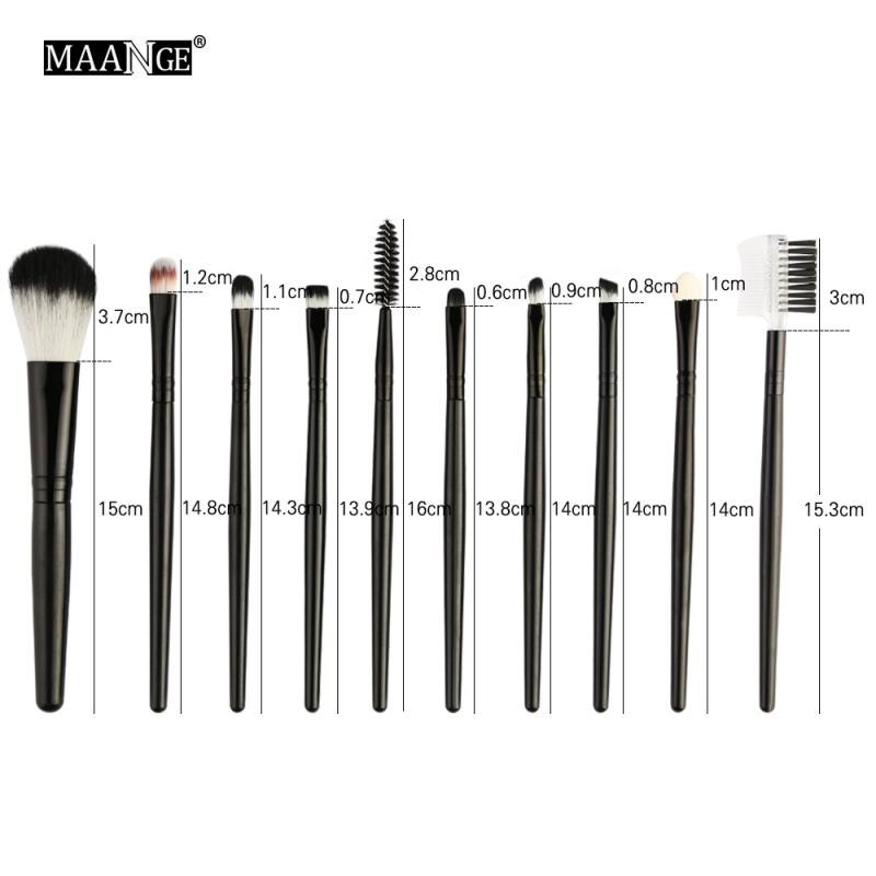 MAANGE-Juego de brochas para maquillaje, 10 Uds., base , sombra de ojos, cejas, corrector, polvo, también