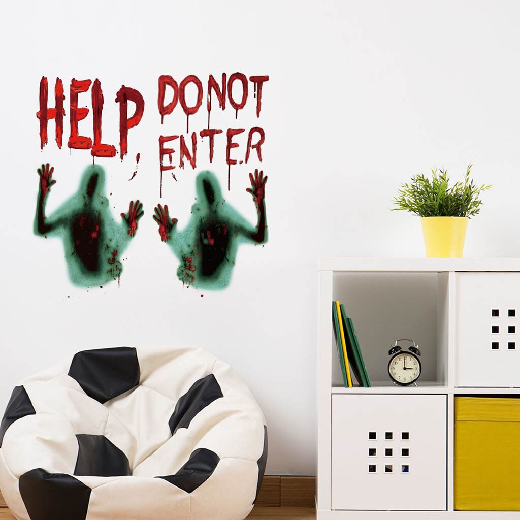 Cartel de ventana de decoración de Casa Encantada para de mascarada de Halloween, pegatina de pared de de Halloween, ventana ensanchada gigante #40, 2 uds.