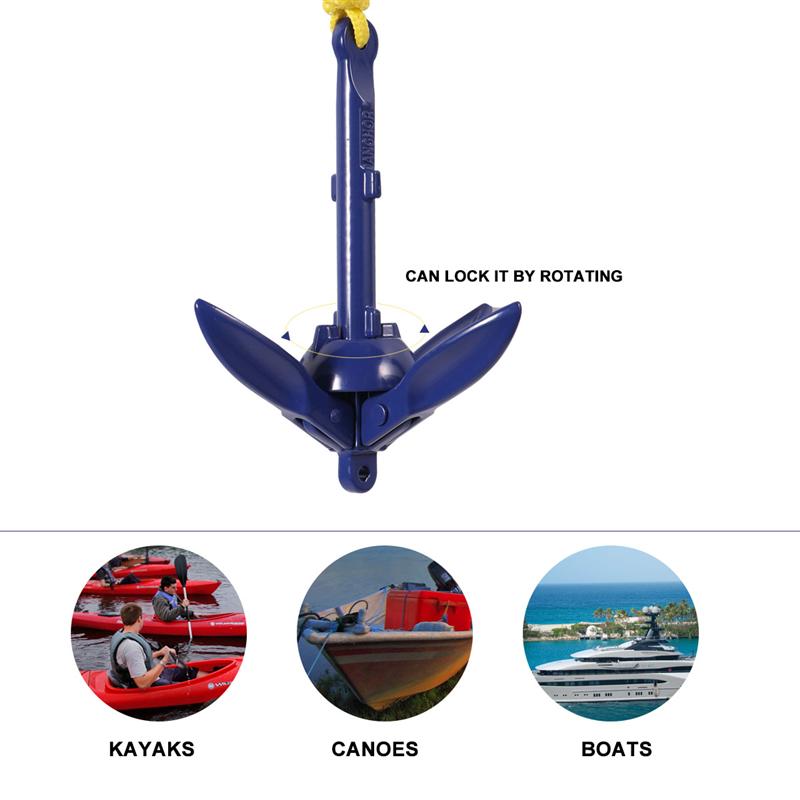 4 Tins Folding Anchor Sailboat Kayak Motorboat Canoe Anchor Motion Foldable Anchor for Canoes Kayaks Sailboats Paddle Boards (Si