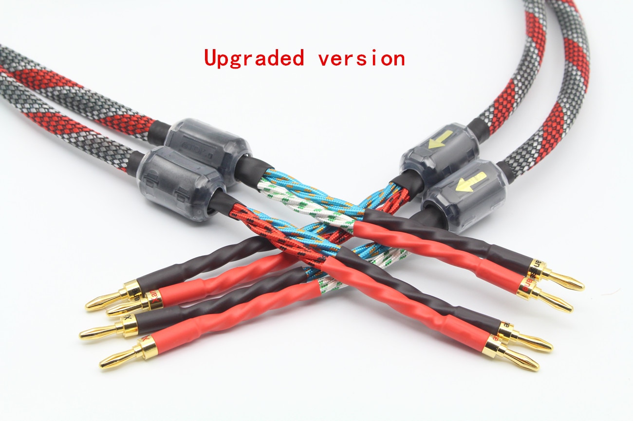 One Pair Xangsane oxygen-free copper audio speaker cable HI-FI high-end amplifier speaker cable Banana head cable
