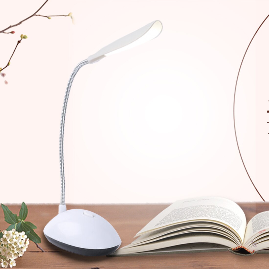 Batterij Led Bureaulamp Flexibele Oogbescherming Mini Leesboek Licht Nachtkastje Lamp Slaapkamer Thuis Woonkamer Decor