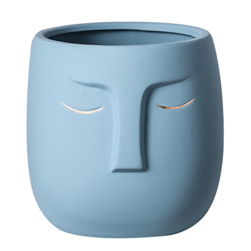 Pot de fleur avec visage en céramique, Pot de fleurs avec personnage abstrait moderne, Vase de plantes en Pot de jardin, décoration de jardinage, ameublement: E-10.5x10.5x12.5cm