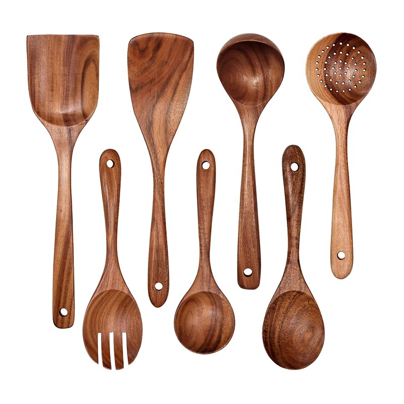 Kookgerei Set Houten Keukengerei Set Natuurlijke Teak