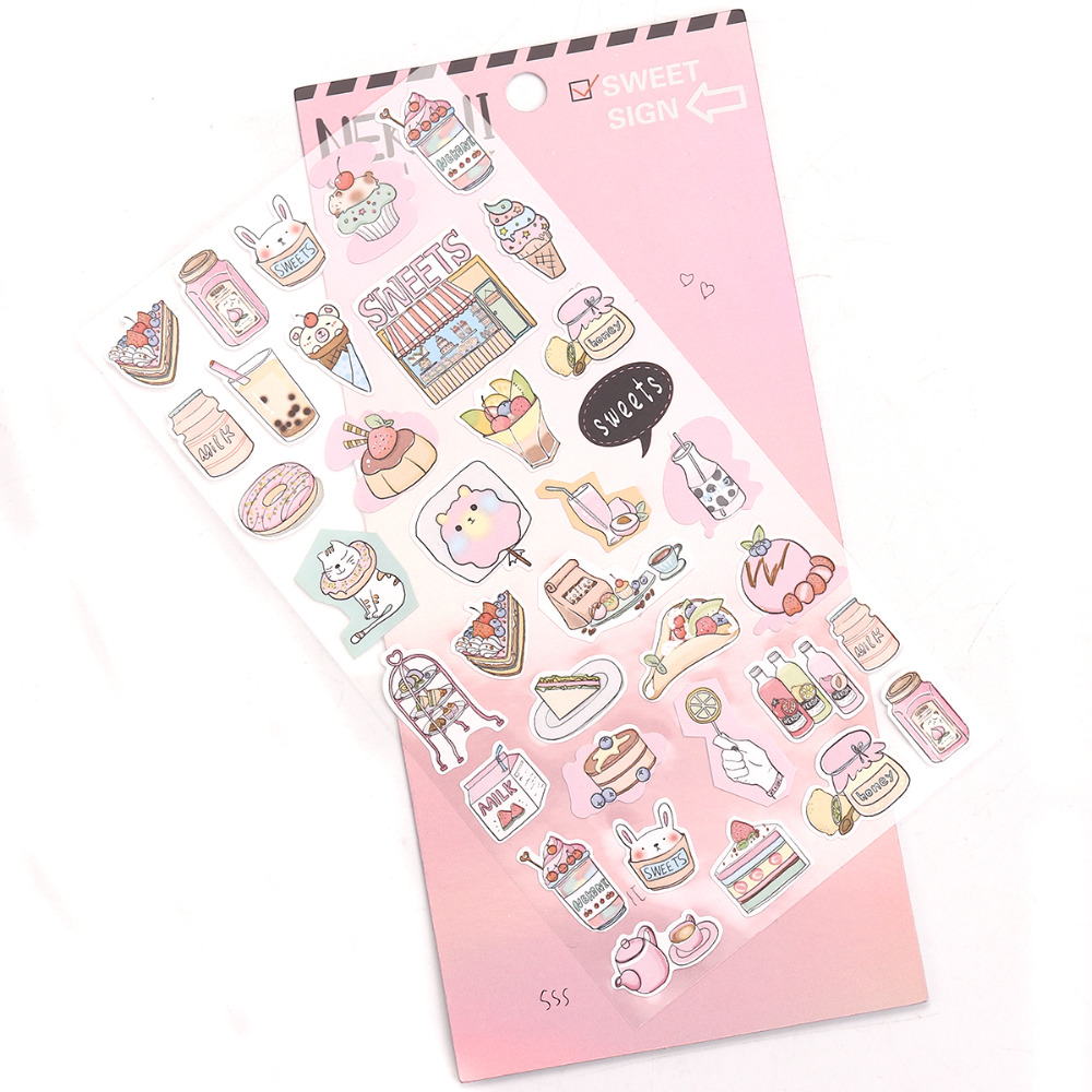 Paper Sport DIY Scrapbook Decorative Stickers Sports Dessert film cosmetic Stationery Travel series stickers For Kids 1pc