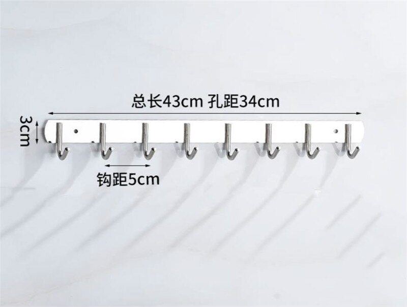 Bathroom Hooks Stainless Steel Hooks Towel Hat Hook Door Hanger Wall Mounted Clothes Coat Hook Round Robe Hook 1-7Hooks E11768: G