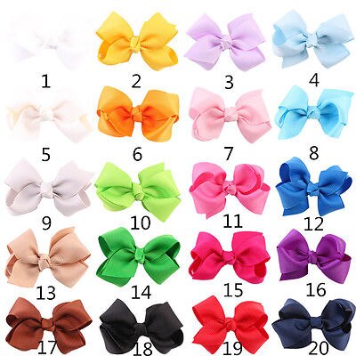 Bloemen babymeisjes strik grosgrain lint haarspelden haarspeldjes haaraccessoire 20 stuks: Default Title