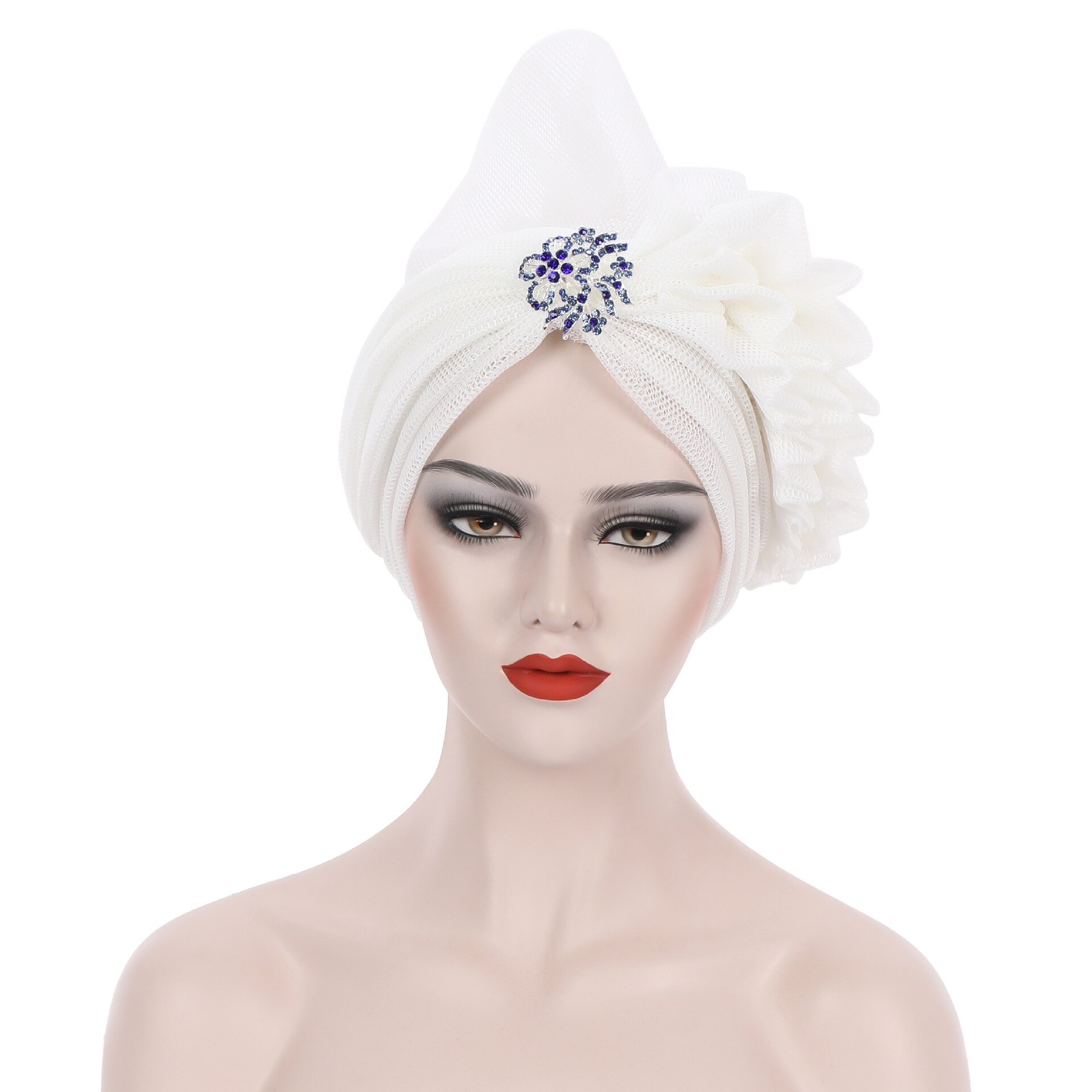 Couvre-chef africain en maille pour femmes, casquette Turban d&#39;été, couvre-chef prêt à porter, avec diamants exagérés, chapeau pour dames, gels de mariage, 2022