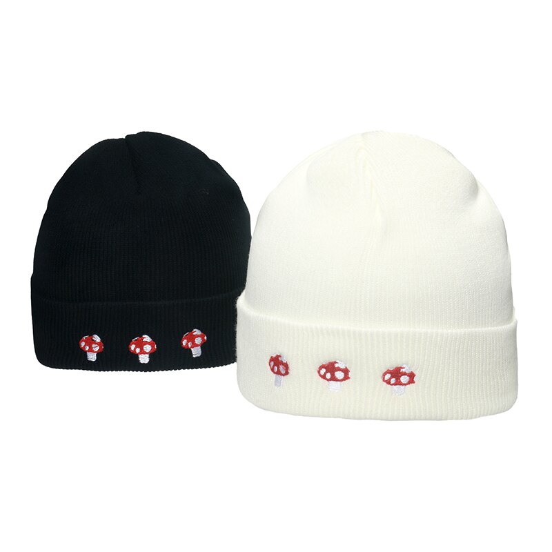 Foxmom – bonnet en forme de champignon noir et blanc pour femme, joli chapeau d&#39;extérieur pour l&#39;hiver, nouveauté