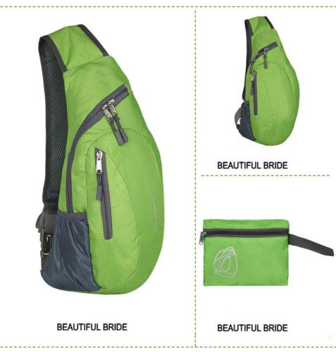 Mænd bryst taske pakke vandtæt rejse sport cross body skulder slynge bryst taske bjergbestigning mobiltelefon taske talje pakker: D