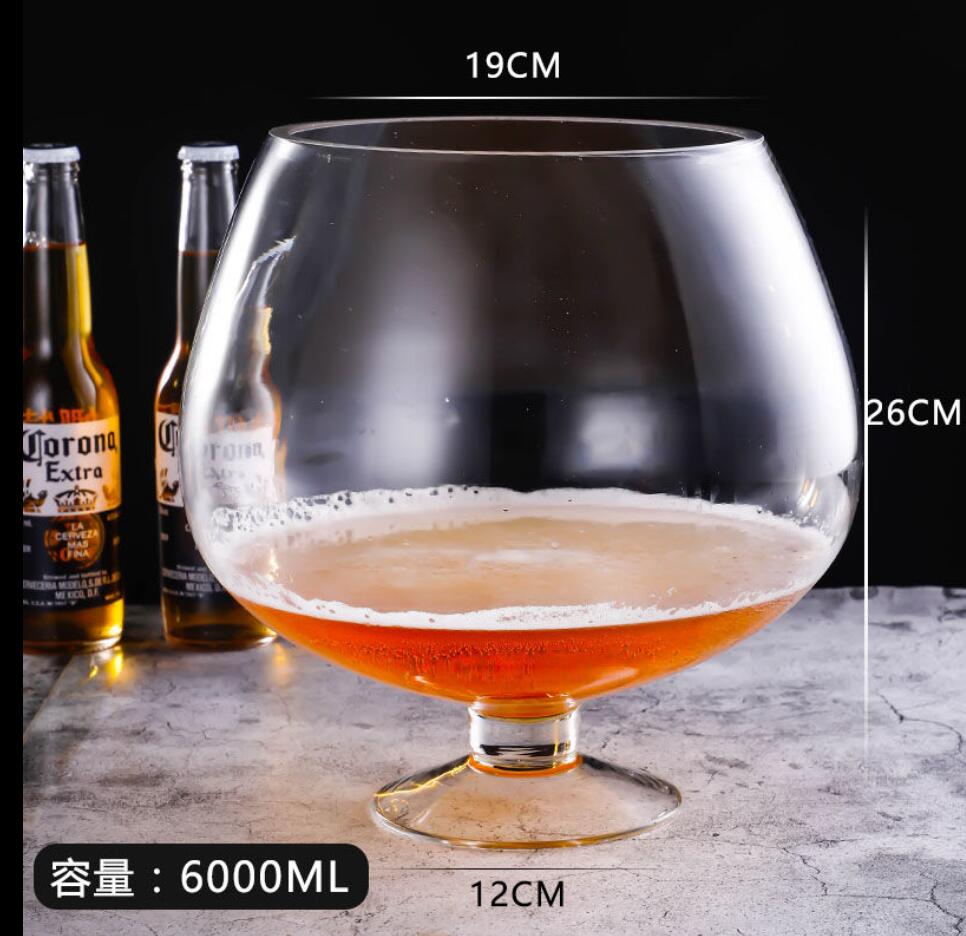 6000ml Large Wine Glass Large Coke Bucket Container Large Beer Glass Large Wine Glass Champagne Glass Kitchen Dining Bar: 6000ML thickening