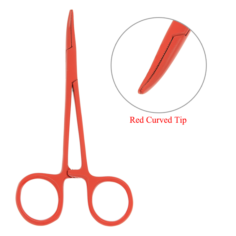 12.5cm Hand Tool Hemostatic Forceps Pet Hair Clamp Fishing Locking Pliers Epilation Tools Straight Curved Tip Pet Forceps D0001A: D0001A-16