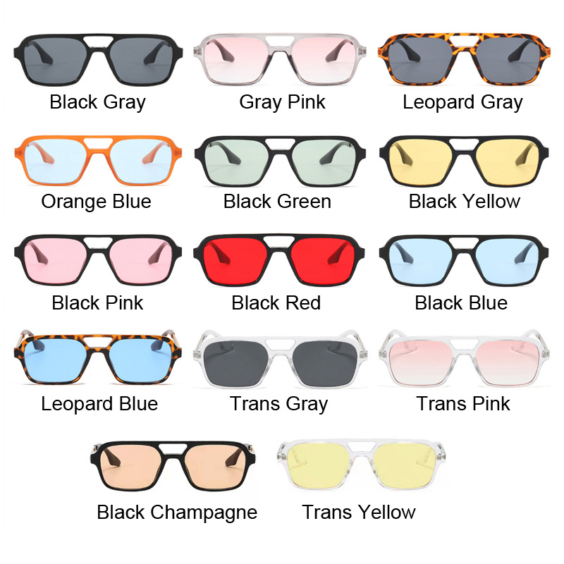 Gafas de sol cuadradas pequeñas para mujer, lentes de sol de de de colores caramelo, Retro, espejo azul, gafas de conducción
