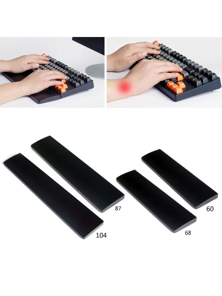 Wood Wrist Rest Pad Keyboard Wood Black Wrist Rest Support Protection With Anti-Slip Pad for Mechanical Keyboard