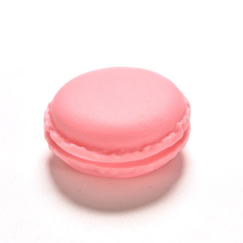 1 stk lyserød farve macaron smykkeskrin arrangør mini opbevaringsboks klip holder sag