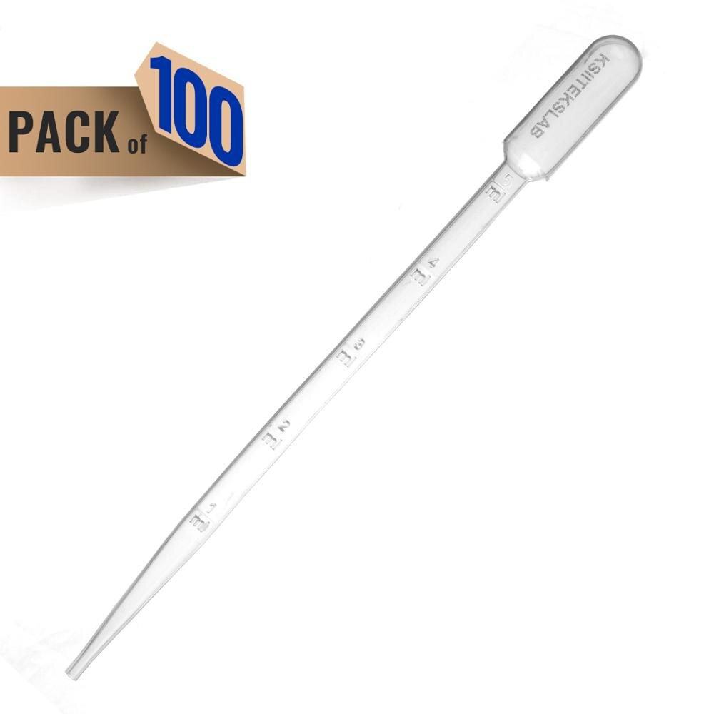KSIITEKSLAB Plastic Transfer Pipettes 3ML,Essential Oils Pipettes,Graduated,Pack of 100, Makeup Tool