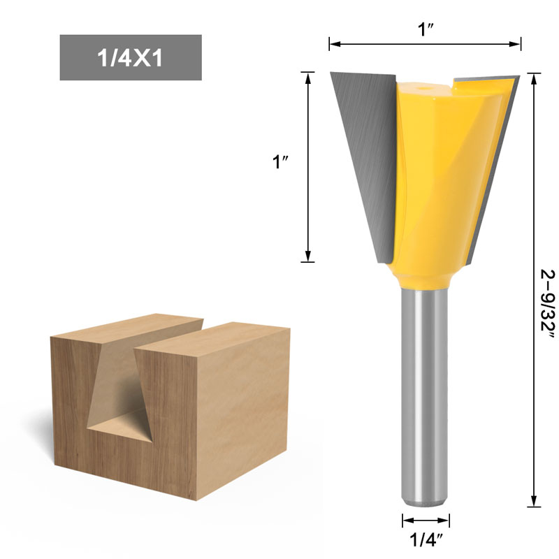 1Pc 6.35Mm 12.7Mm Schacht Hout Cutter Zwaluwstaart Frezen Voor Hout Tungsten Graveren Tool Frezen: NO7