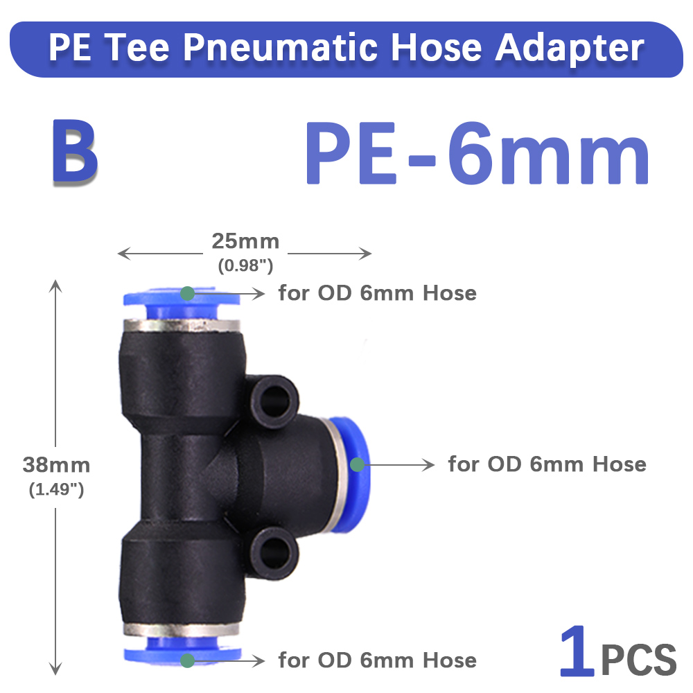 4-16mm T-Schlauch Adapter Unterhose sperren Schnelleinsatz-Entriegelung anschluss Wasser drücken-in-Rohr Pneumatik rohr verschraubung für Garten bewässerung: Gold
