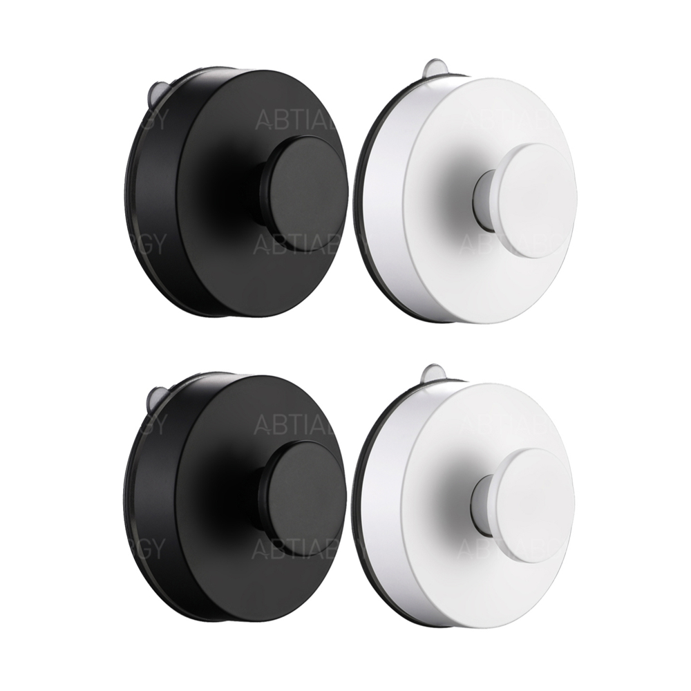 5KG Max Payload Strong Suction Cup Hook Reusable Wall Hooks Towel Hook Hanger For Bathroom Kitchen Home Decoration Black White: 4pcs White and Black