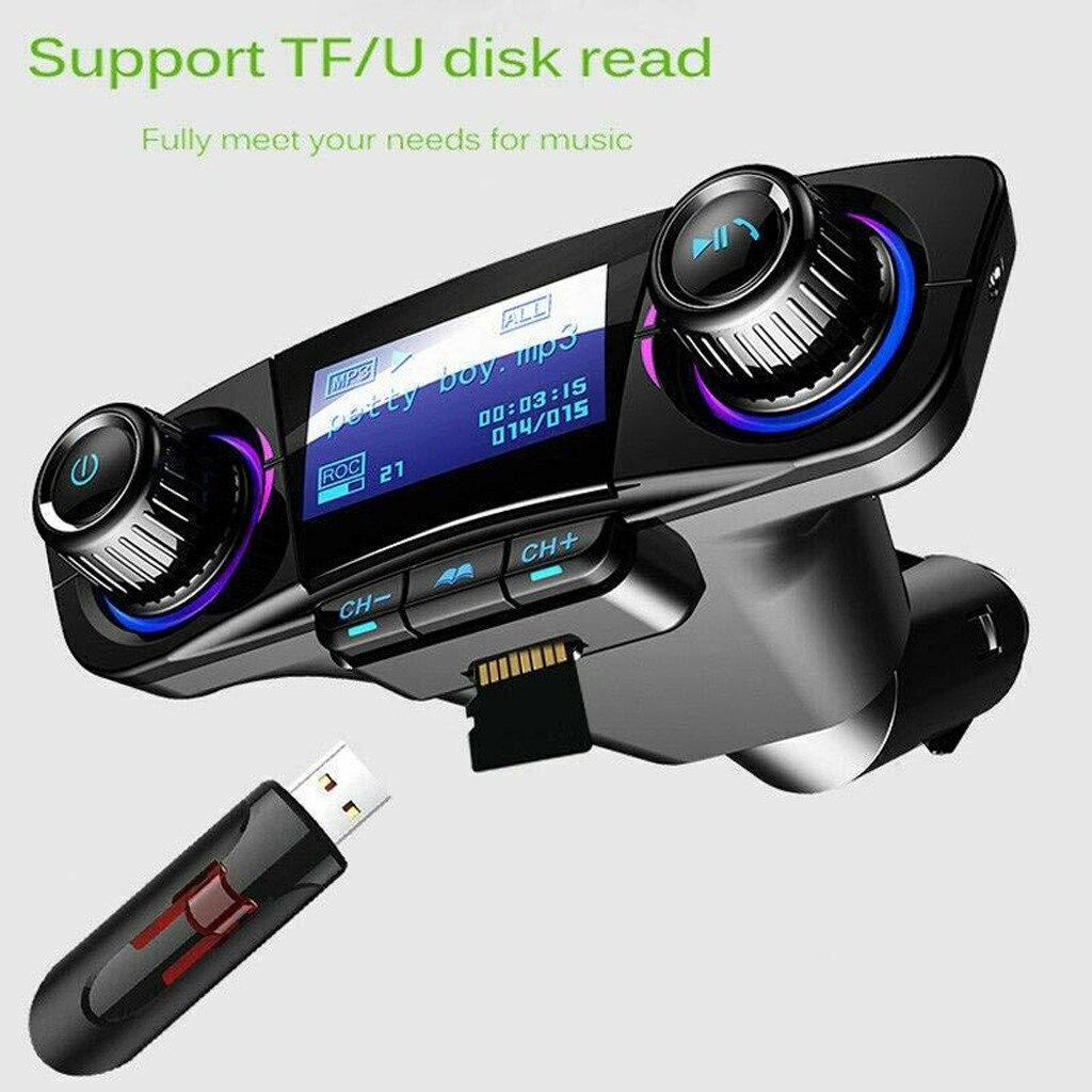 Auto Mp3 Speler Bluetooth Draadloze Fm-zender Handsfree Radio Music Player Usb Mp3 Auto Fm Lcd Display Auto 'S