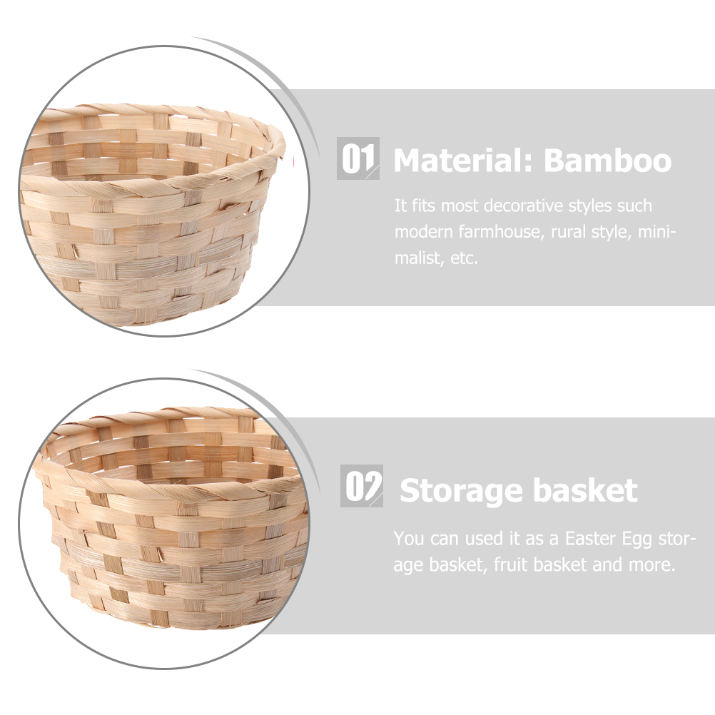 2pcs Storage Basket Durable Elegance Fruits Basket Bamboo Baskets Easter Basket for Festival Easter Home