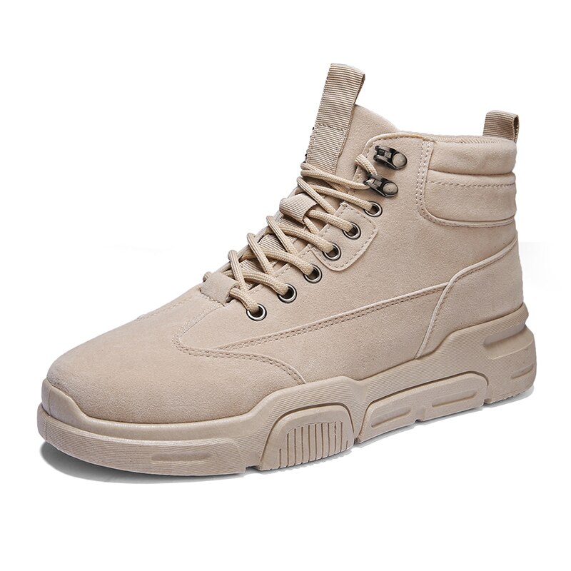 Men's casual shoes Winter shoes men black shoes High canvas shoes men Non-slip wear shoes for men Platform: Beige / 7