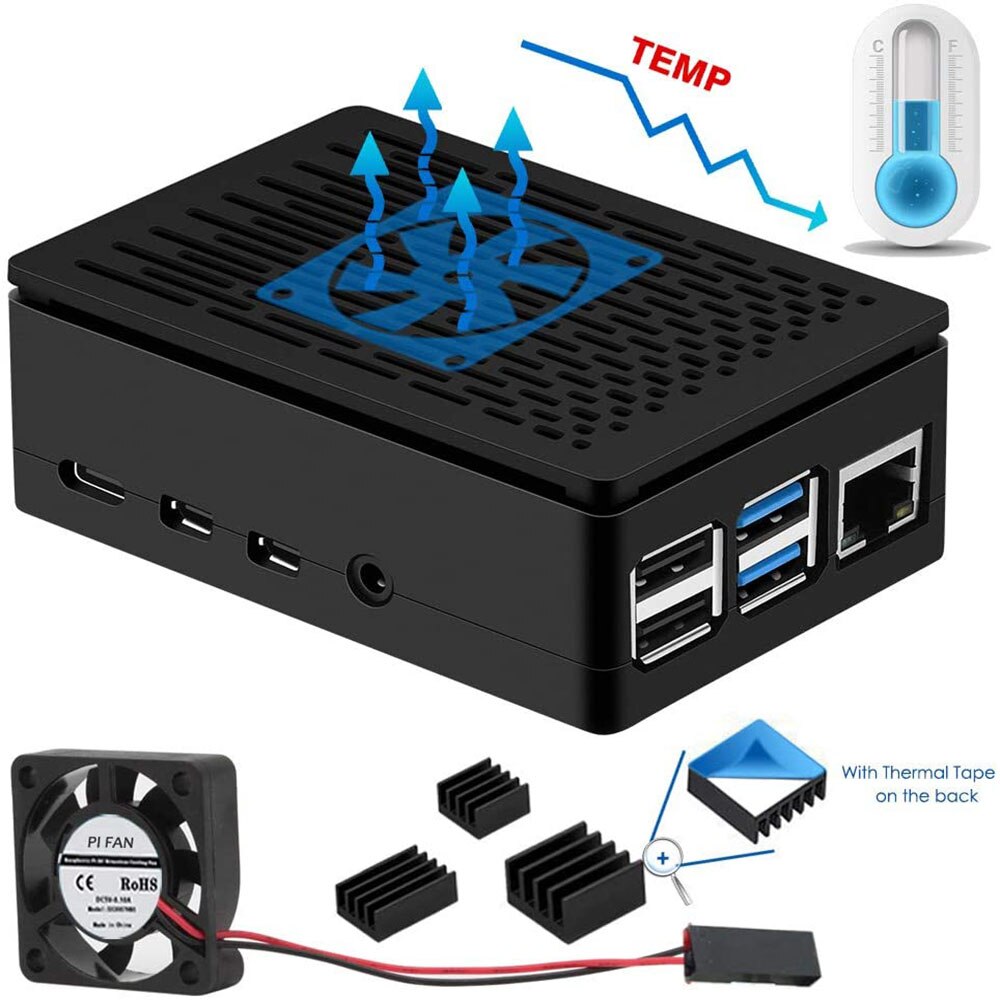 Raspberry Pi 4 Touchscreen, 3.5 inch 60+fps 480x320 Resolution HD with Cooling Fan and Case for Raspberry Pi 4 Model B/Pi 4b: Case