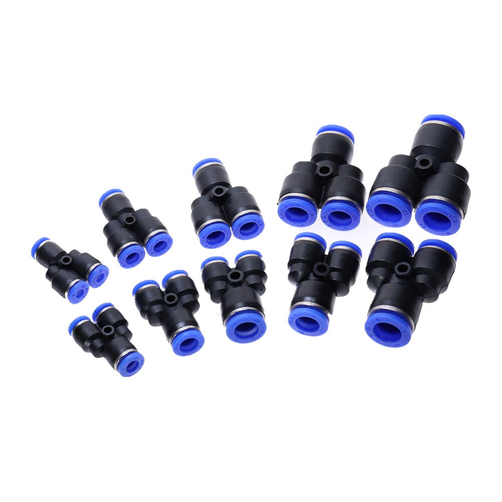 "Y" Pneumatic Connector Tee Union Push In Fitting for Air Pipe joint OD 4 6 8 10 12 14 16MM Pneumatic Fittings PY