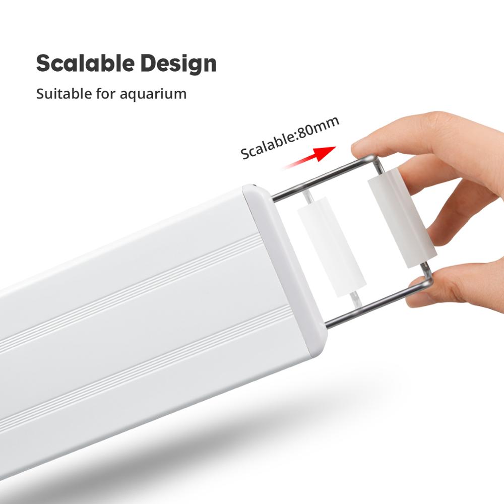 Tira de luz LED de 220V para acuario, luz LED impermeable con Clip para pecera, decoración subacuática, iluminación sumergible, lámpara de cultivo de plantas de 18-48cm