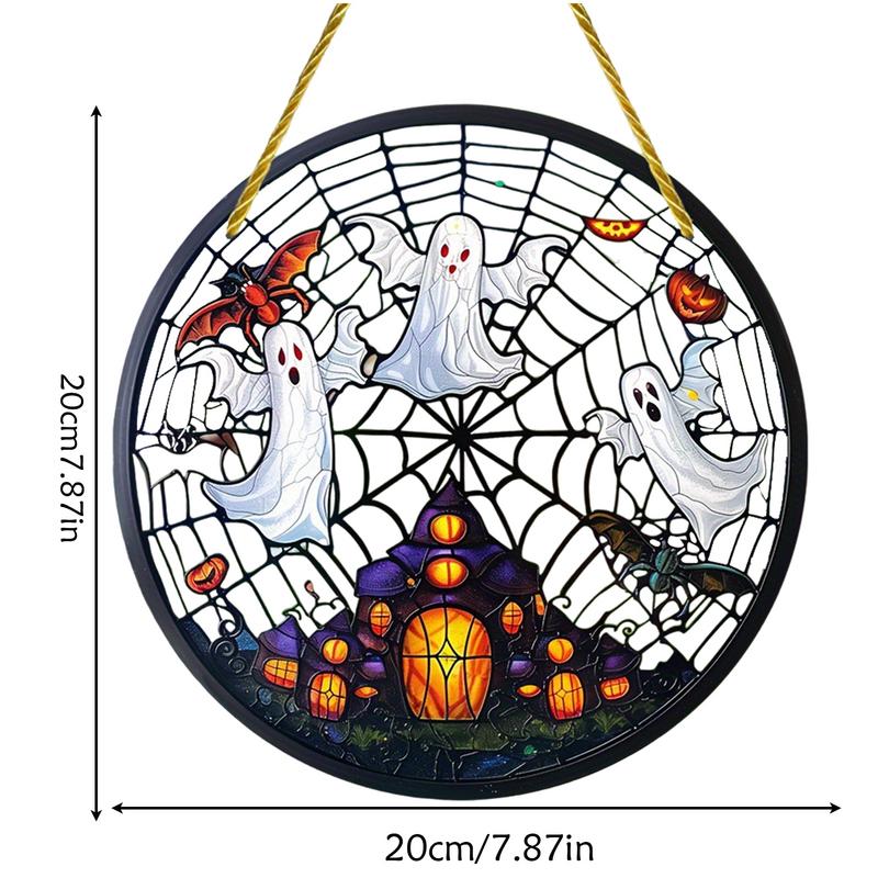Attrape-soleil pour décoration d'Halloween, chauve-souris et fantôme, ornement mural, pendentif de fenêtre en acrylique, décoration intérieure gothique, usure, effrayant