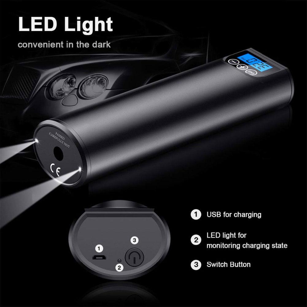 Pompe à Pneus Numérique Rechargeable Portable August PUM300 - Compatible Presta, Schrader, Aiguille