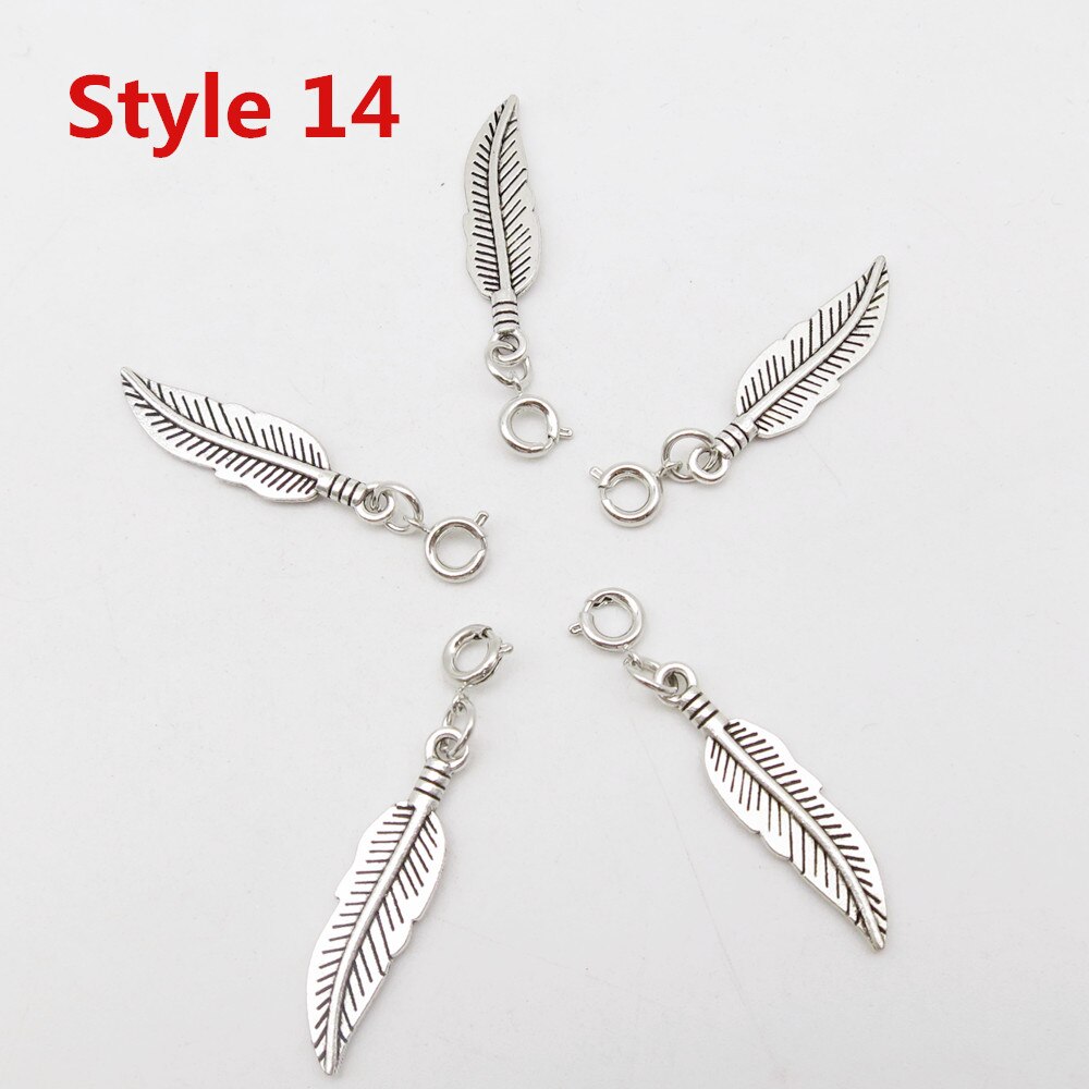 5 teile/paket verschiedenen 8 stile Charms haar braid furcht dreadlock perlen clips manschetten ringe Schmuck dreadlock Verschlüsse zubehör: 5pcs Style 14