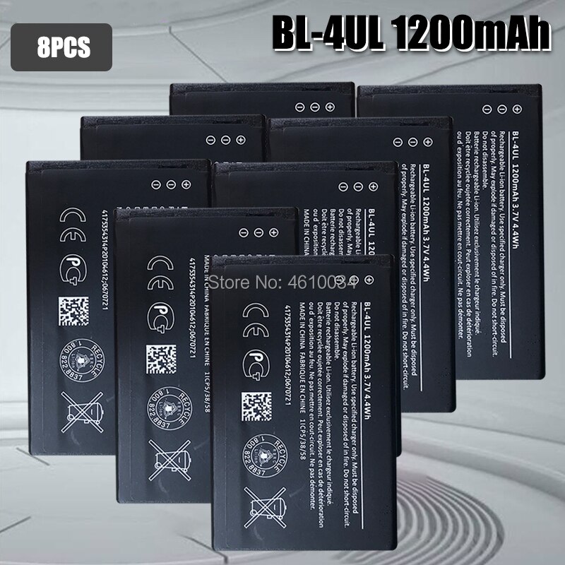 Wysokiej jakości 1200mAh BL 4UL BL-4UL baterii dla Nokia Lumia 225 330 RM-1172 RM-1011 RM-1126 baterii BL4UL: 8pcs