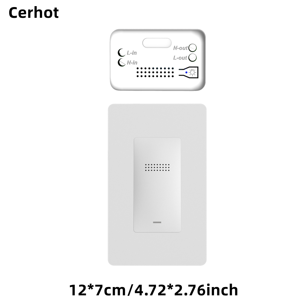 Cerhot interrupteur sans fil auto-alimenté bouton poussoir recevoir relais marche/arrêt interrupteur d'éclairage mural RF pas de batterie pas de câblage interrupteur de lampe à LED: green