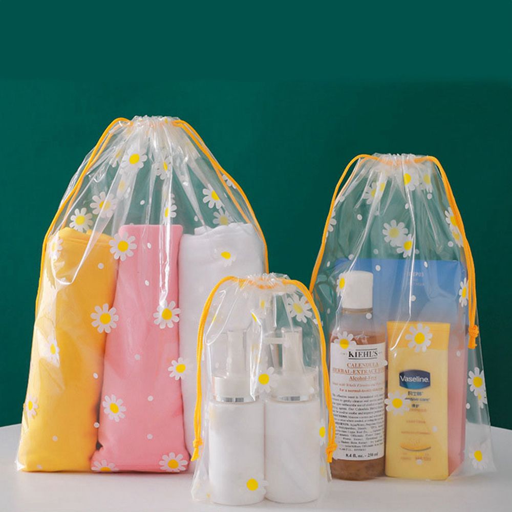 3Pcs Trekkoord Zak Plastic Tasje Scrub Schoenen Reizen Opbergtas Transparante Kleding Sokken Plastic Verpakking Zak: 10