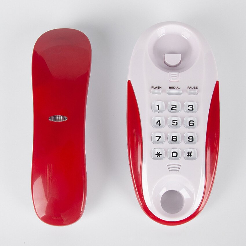 Simple Trimline Corded Phone Wall-Mounted Desk Telephone Landline with Pause/Redial/Flash for Office Company Hotel Home