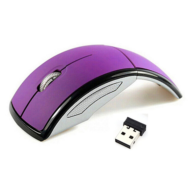 2.4GHz Wireless Mouse Home Offie computer mouse Foldable Folding Mouse/Mice with USB 2.0 Receiver for PC Laptop Win7/8/10/XP: Purple