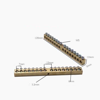 1pcs Copper terminal 6x9 brass zero ground connection row zero ground strip copper strip 8x12: 8X12  16P